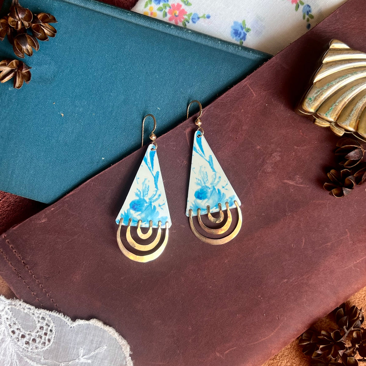Azure Long Drape Earrings 1