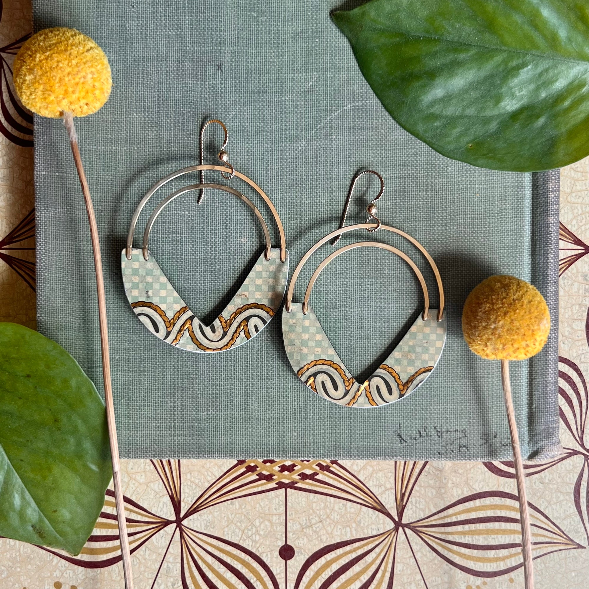 Sixties Metallic, Double Swing Earrings 1
