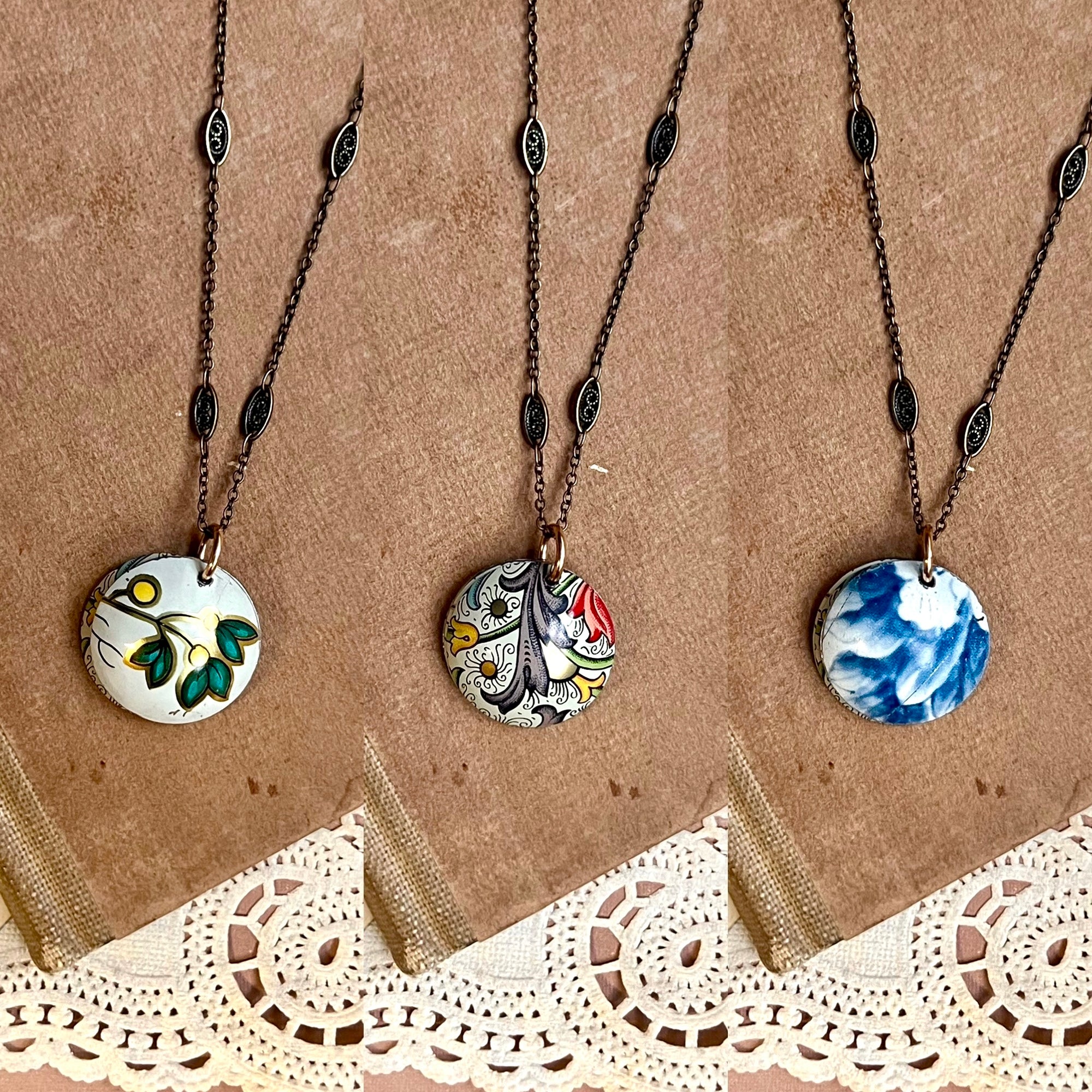 Taking Turns Necklace, Antiqued Brass 11