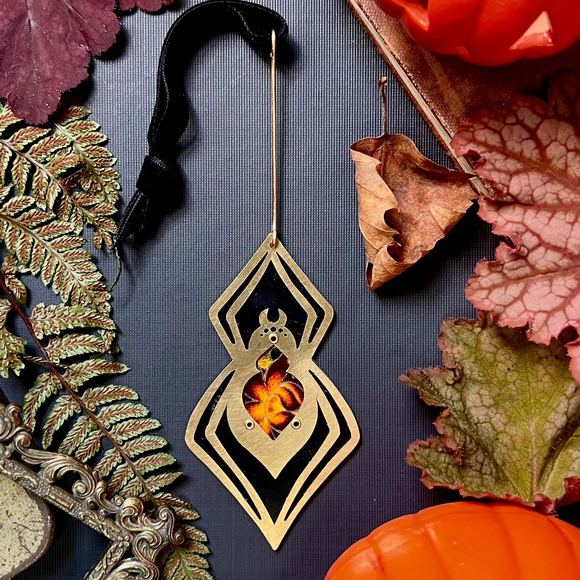 Spider Ornament, Autumn Flame