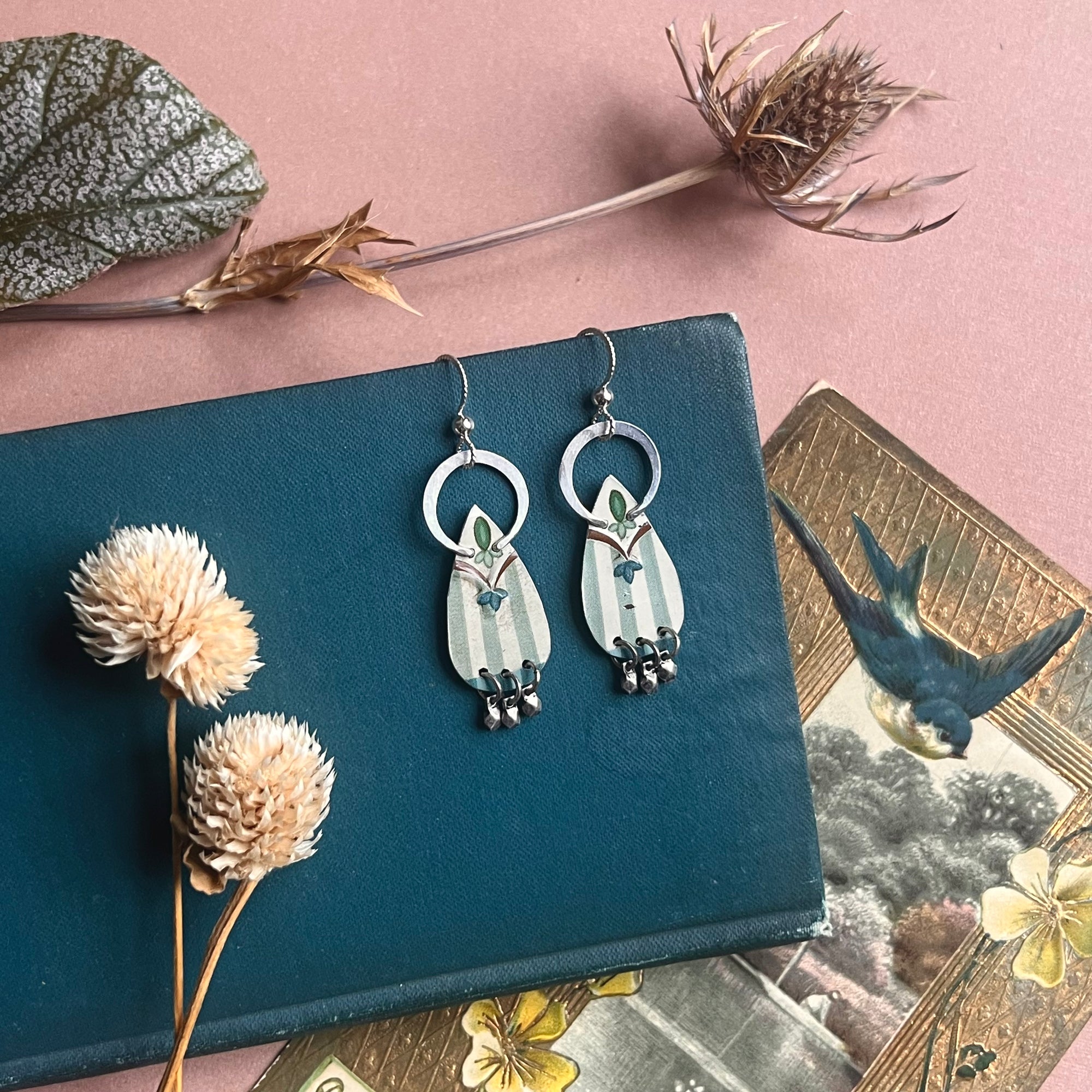 Fringed Teardrop Earrings, Drawing Room 2