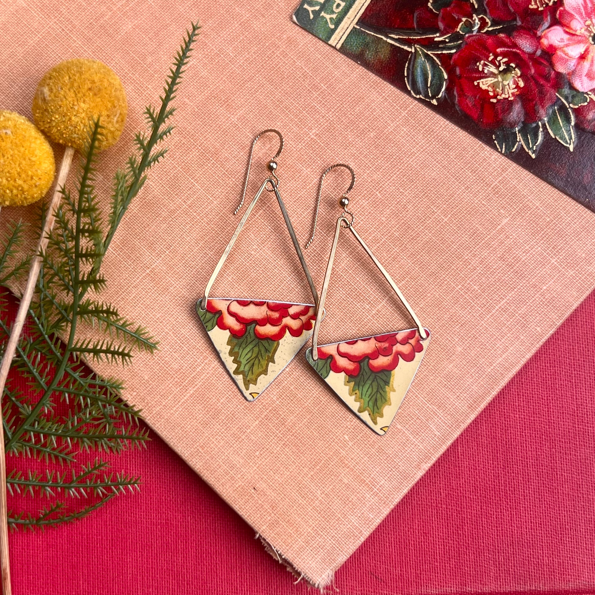 Floro, Long Triangle Earrings, Large