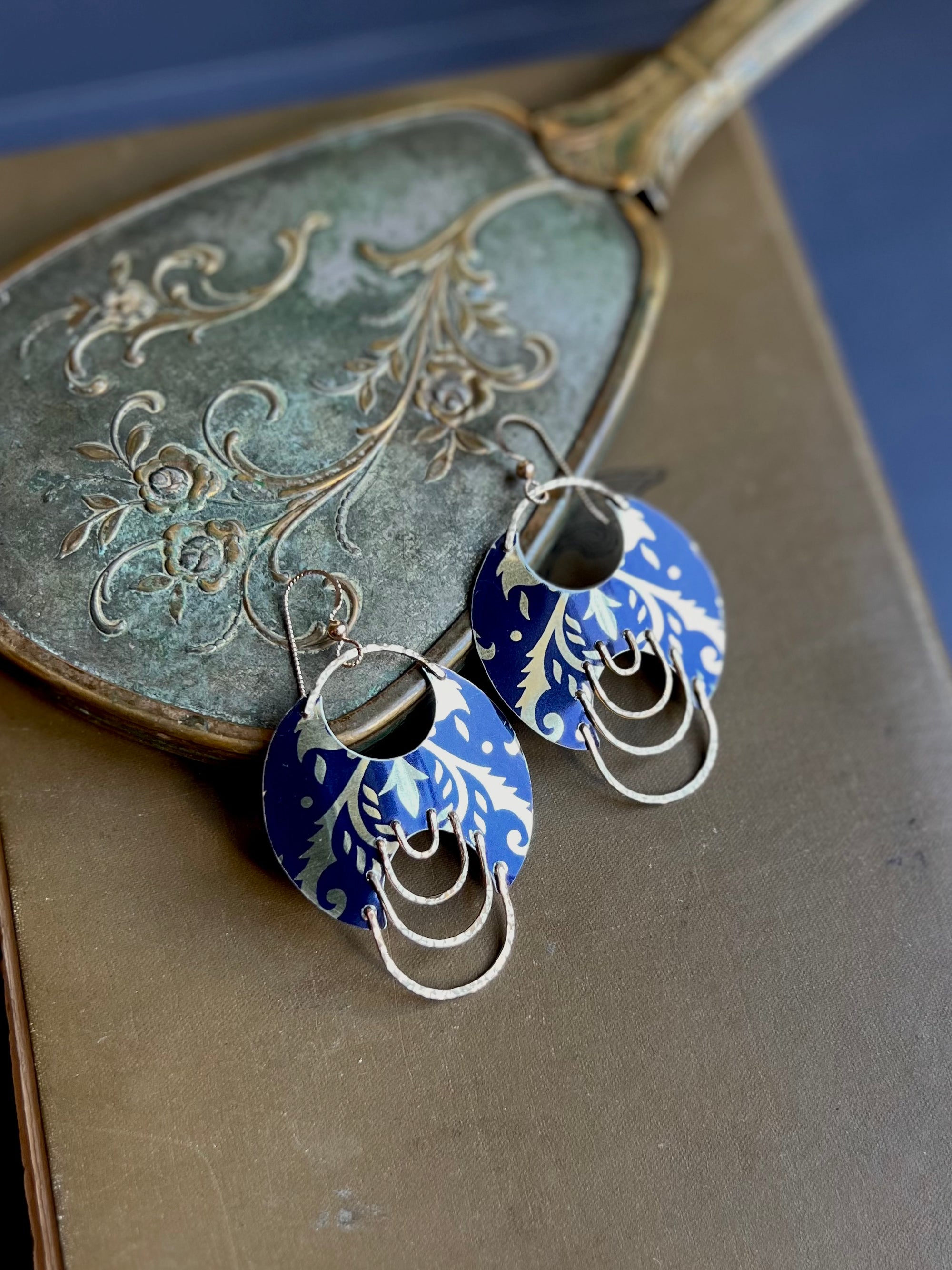 Blue Ember Drape Earrings 3