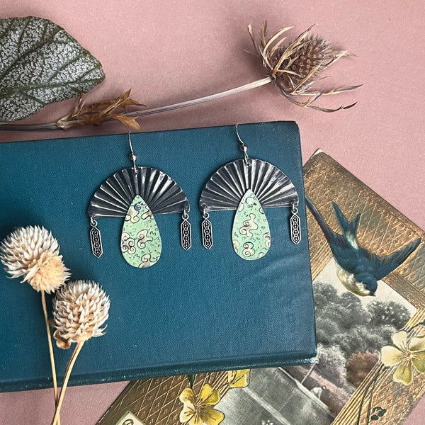 Grace Earrings, Minty Sky
