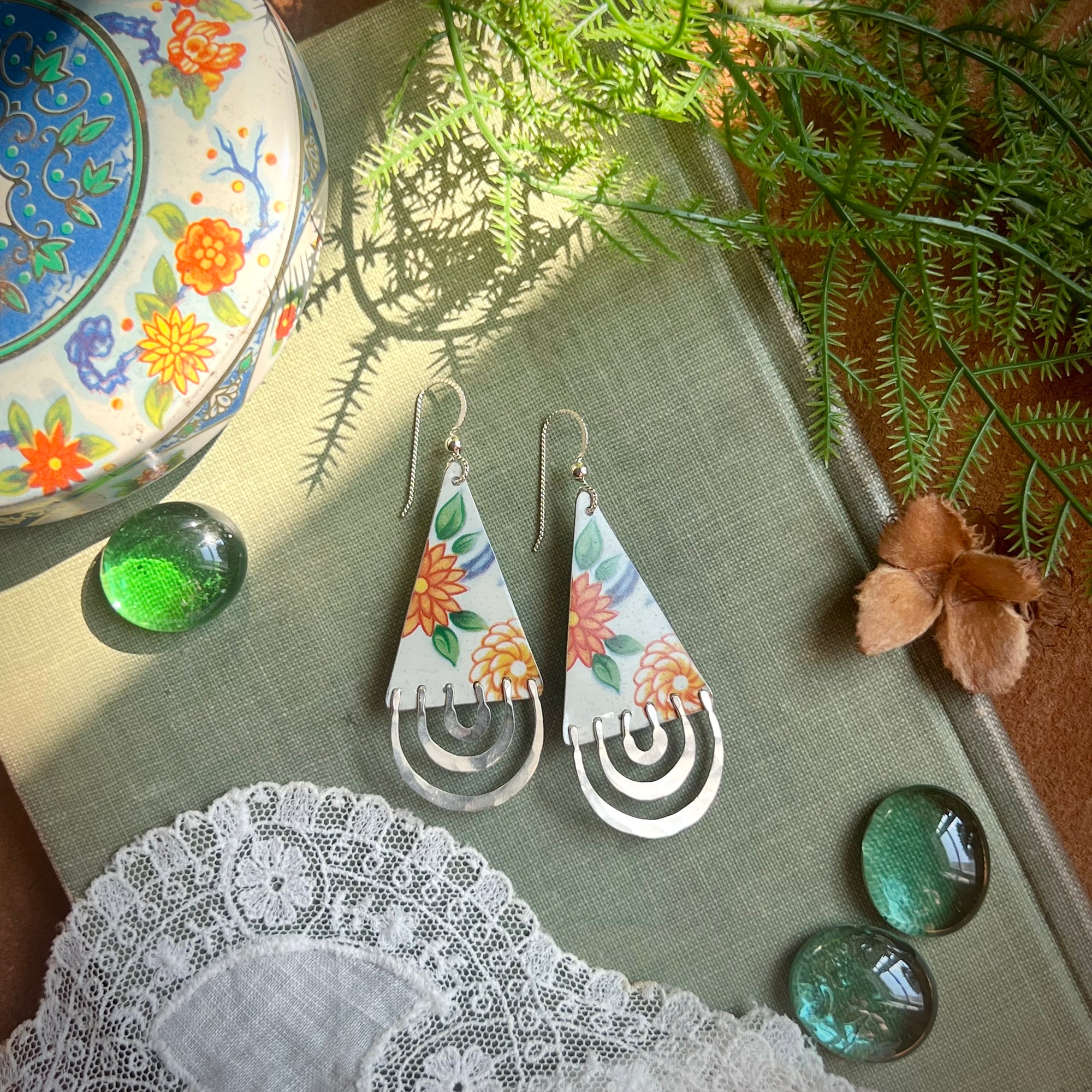 Flower Child Long Drape Earrings ---