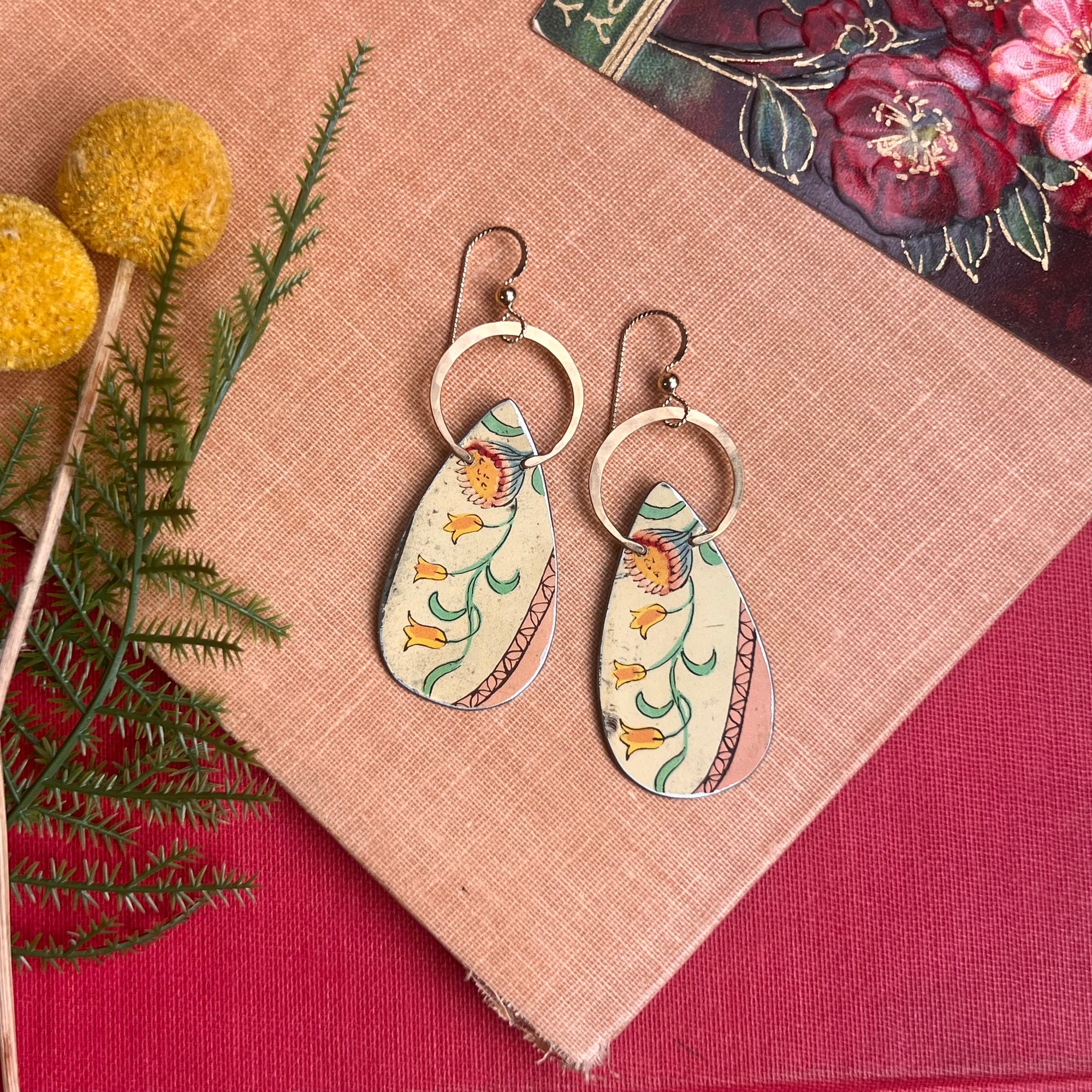 Floro, Large Halo Teardrop Earrings 3