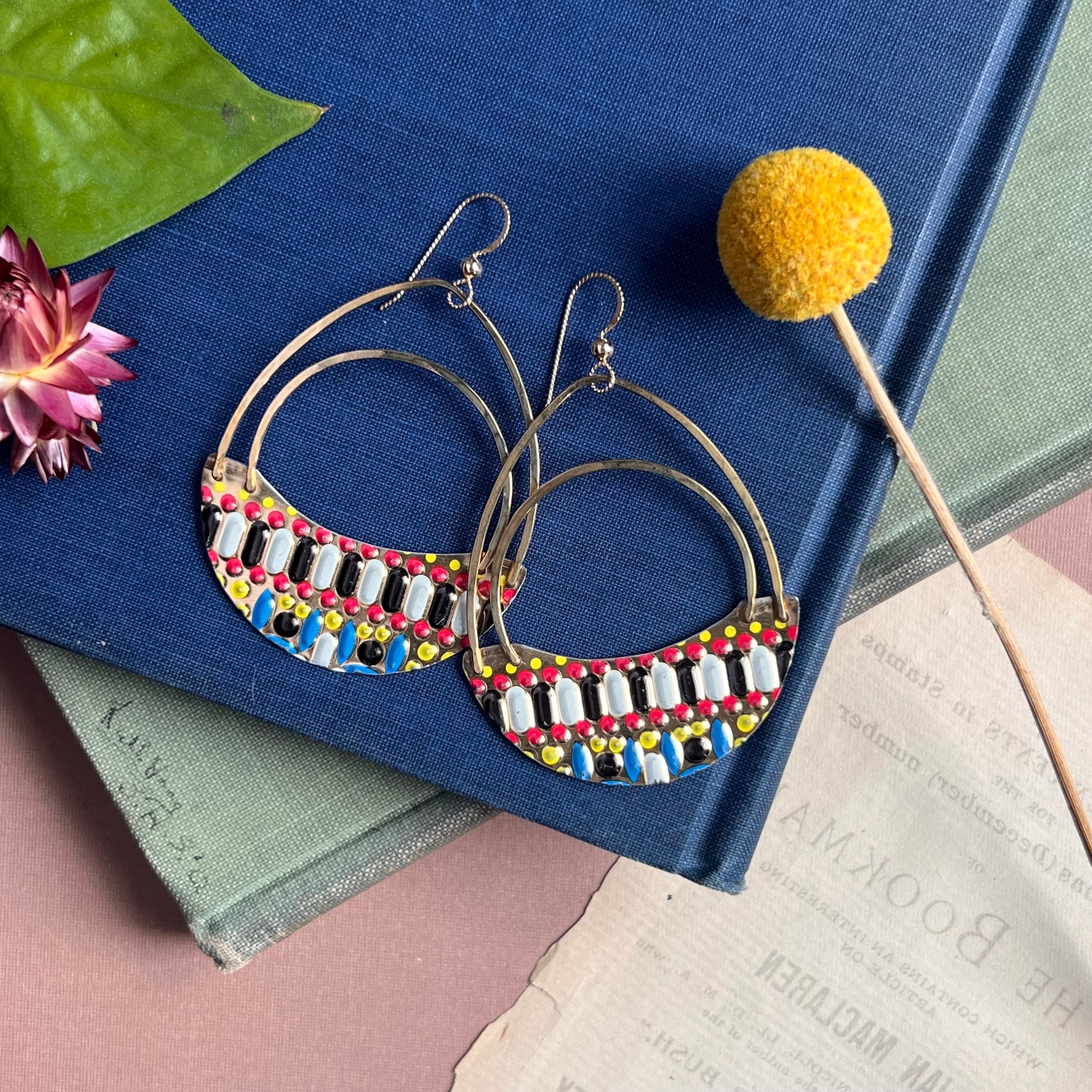 Large Pod Earrings, Mosaic