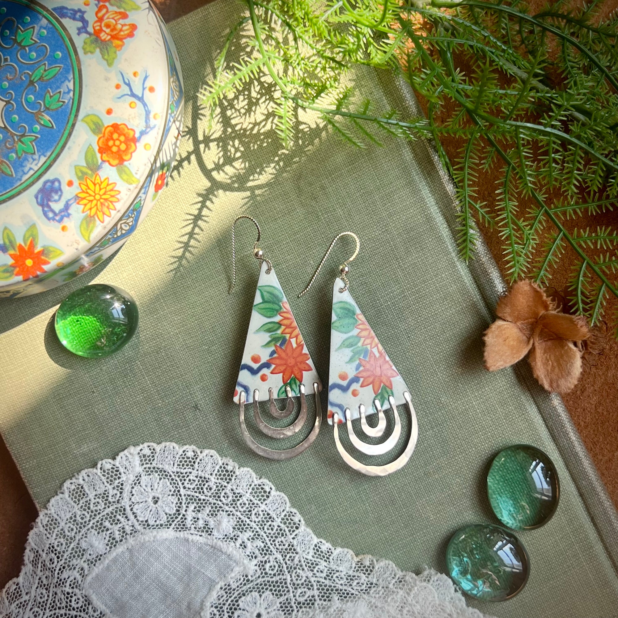 Flower Child Long Drape Earrings ---