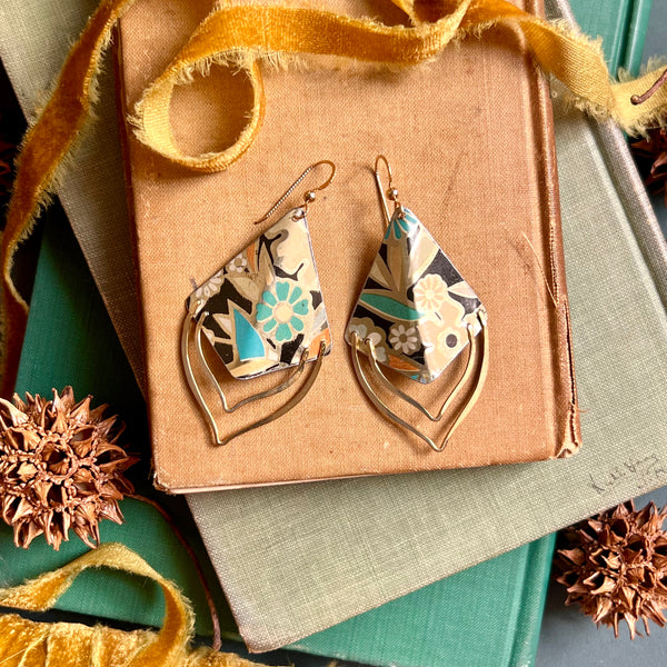Recipe Box Origami Earrings ---