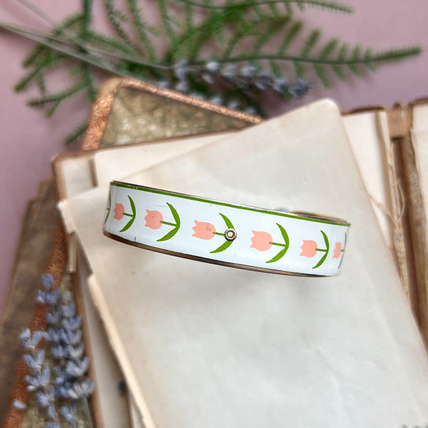 Cuff Bracelet Wide, Peach Tulip 2