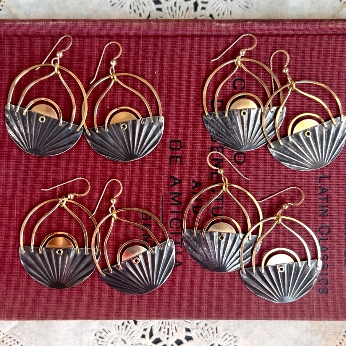 Daybreak Earrings, Mixed Metal Deco