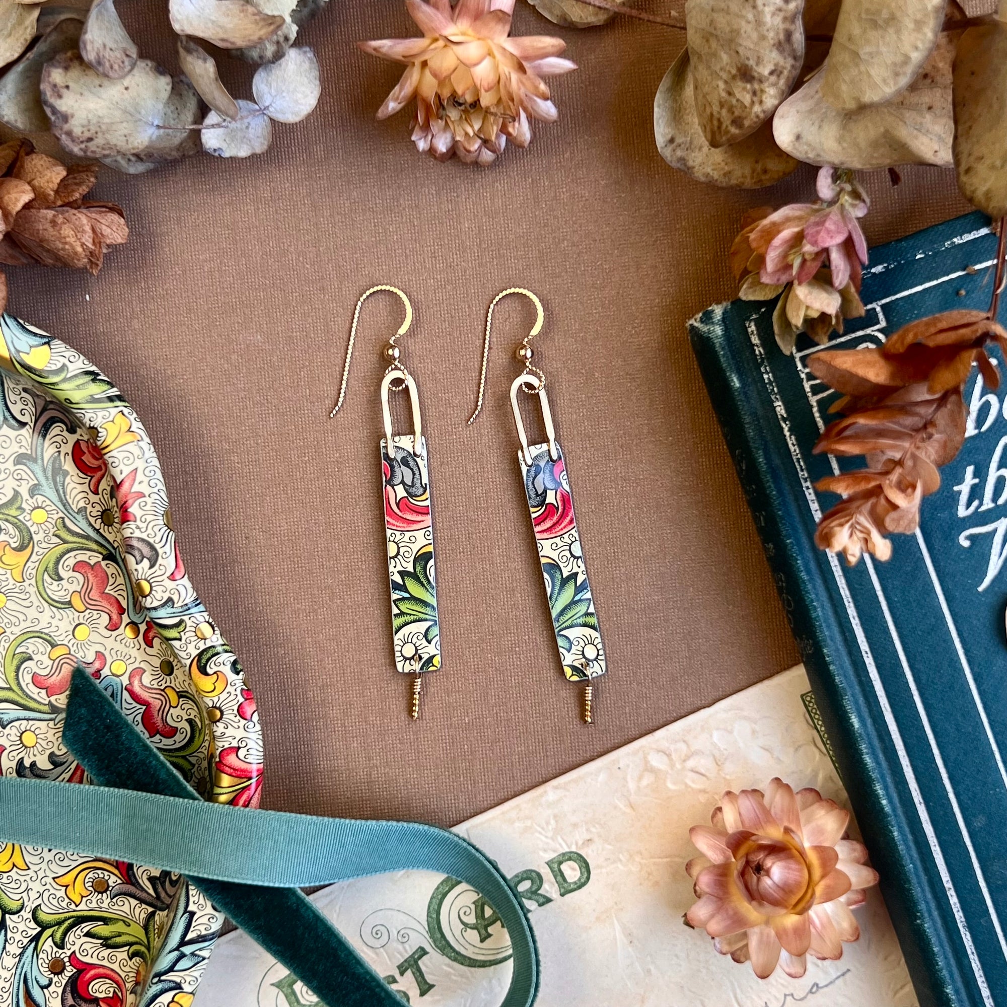 Skinny Bar Earrings, Florentine