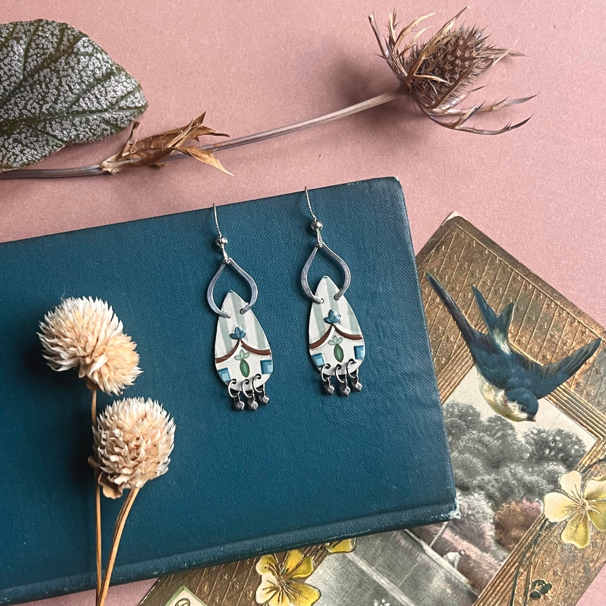 Fringed Teardrop Earrings, Drawing Room 1