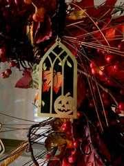 Jack O' Lantern Window Ornament, MCM Maple