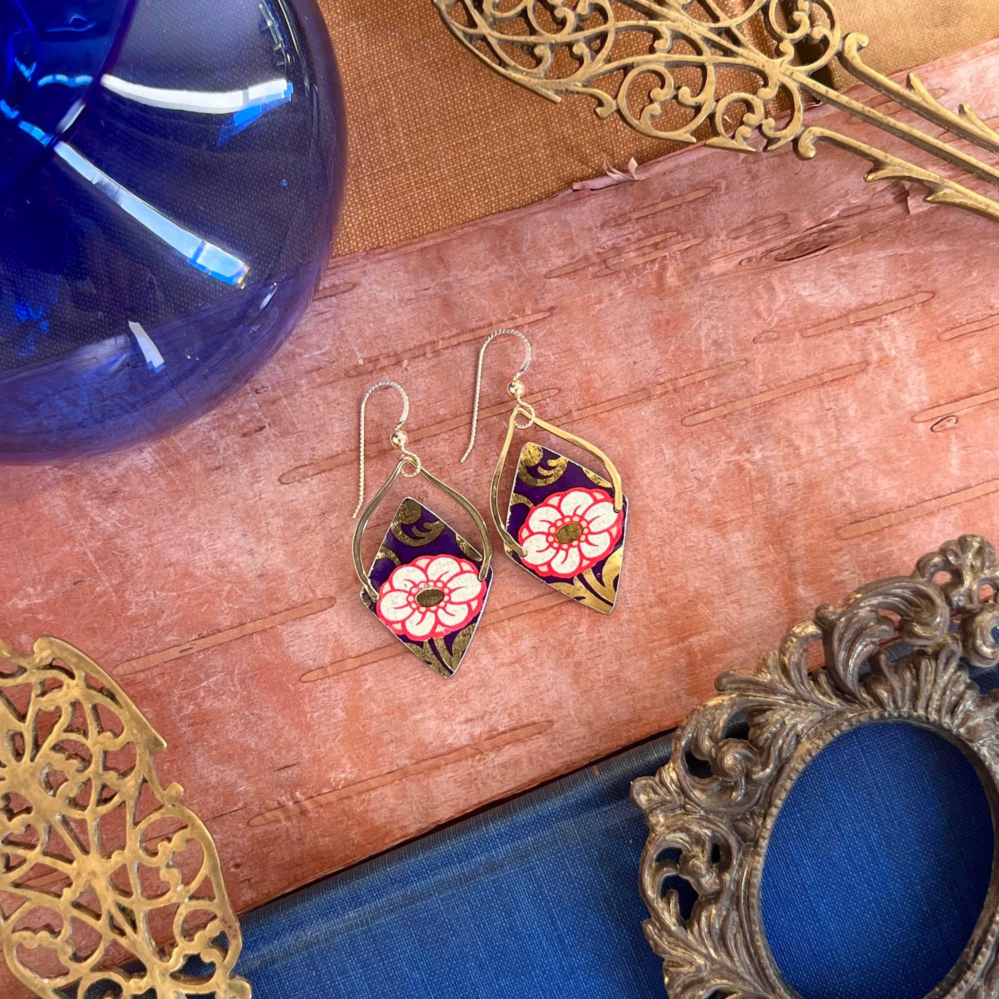 Indigo Garden, Diamond Flame Earrings