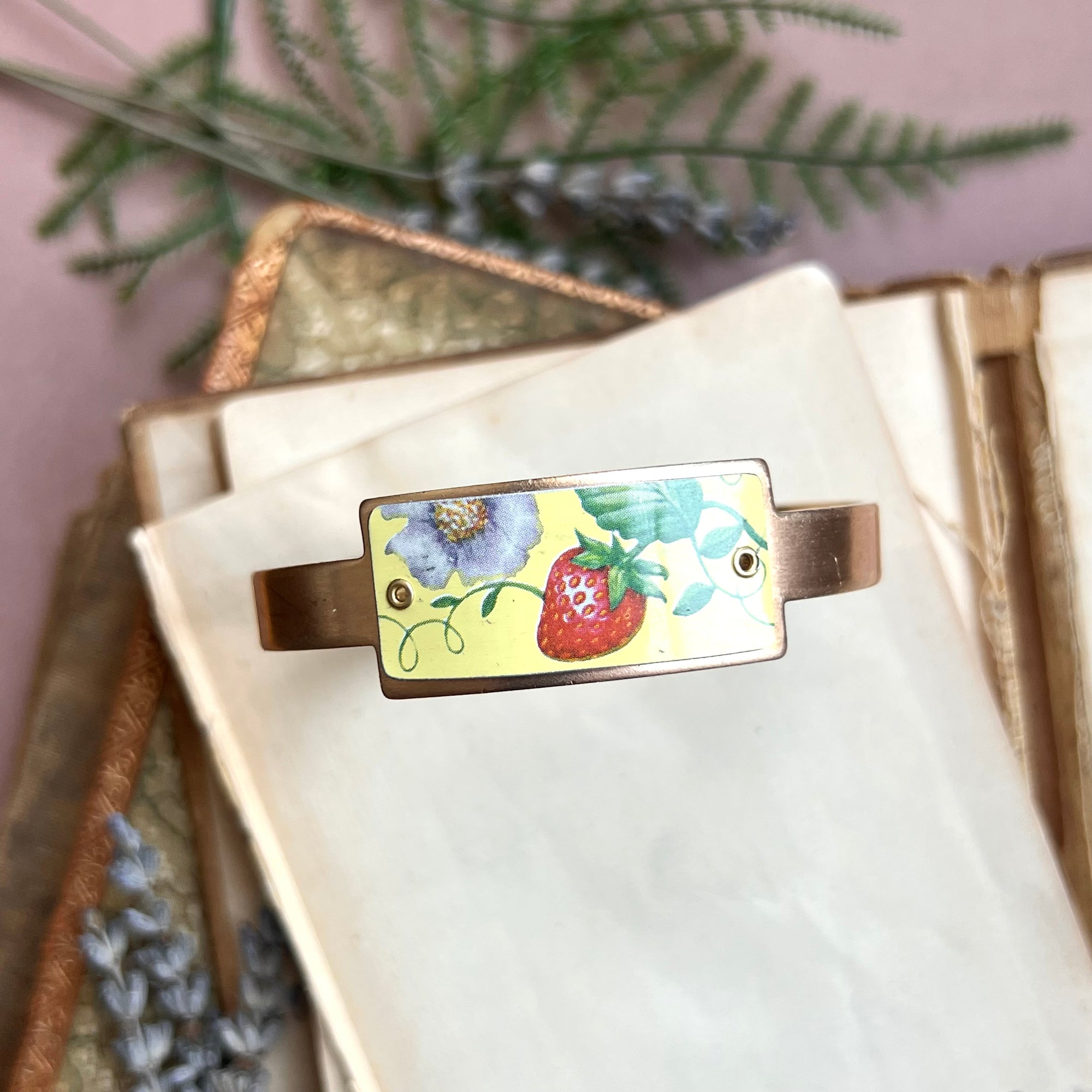 Cuff Bracelet ID Style, Strawberry Shortcake