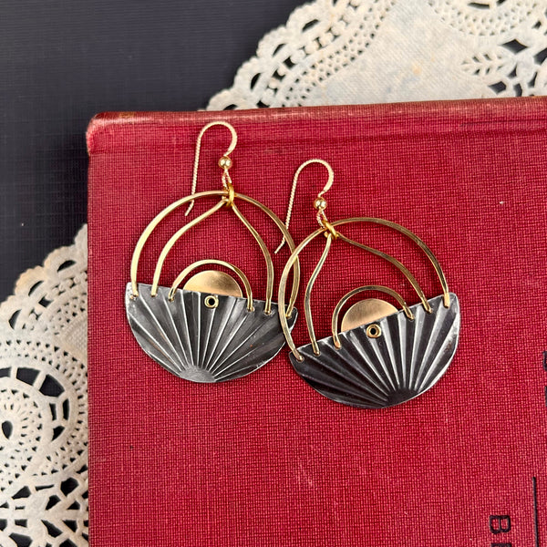Daybreak Earrings, Mixed Metal Deco