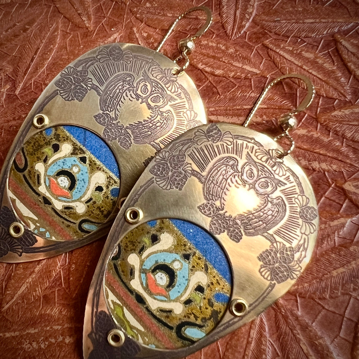 Engraved Owl Earrings *PREORDER*---
