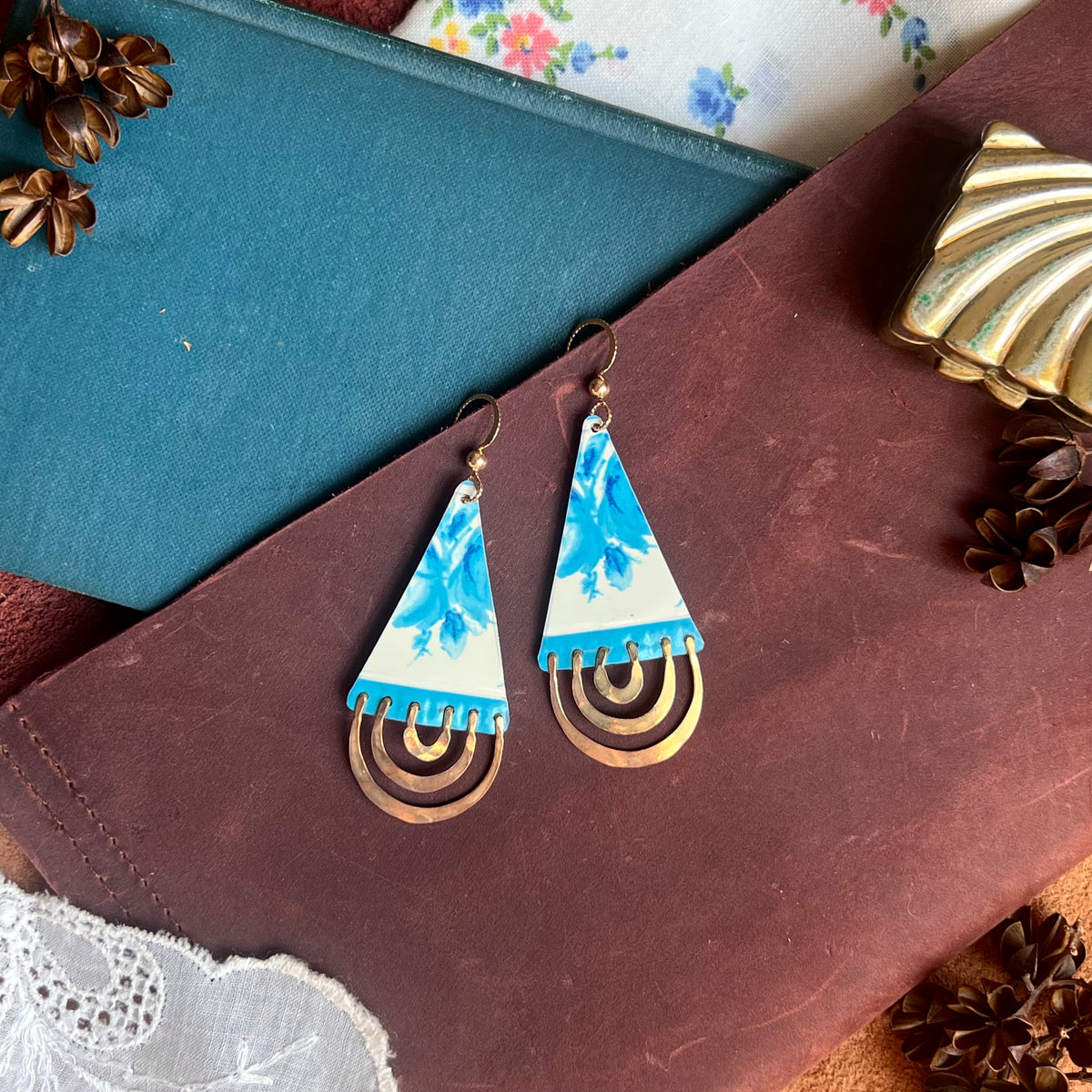 Azure Long Drape Earrings 2