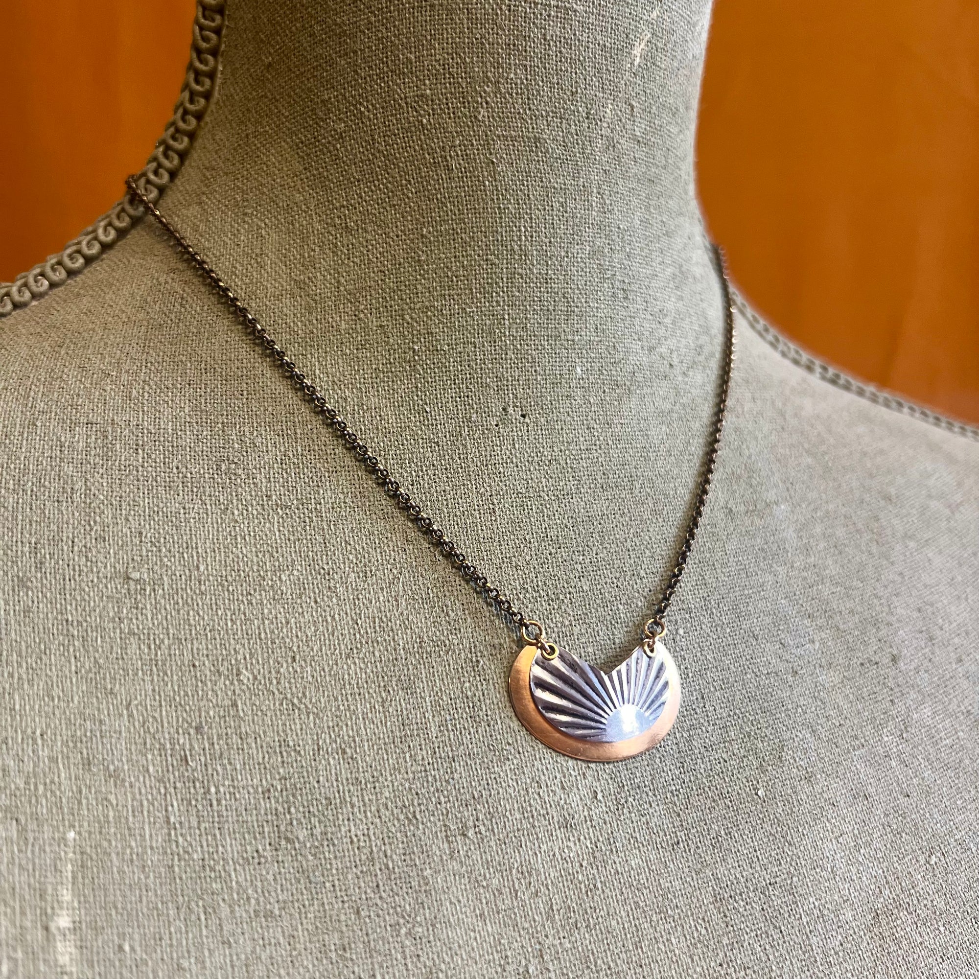Demilune Necklace, Silver Deco