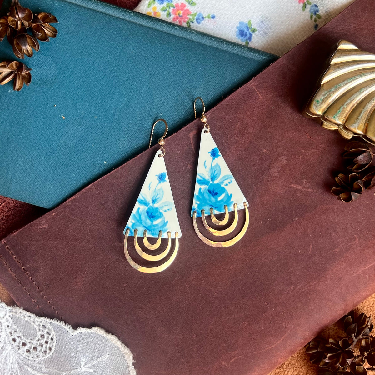 Azure Long Drape Earrings 1