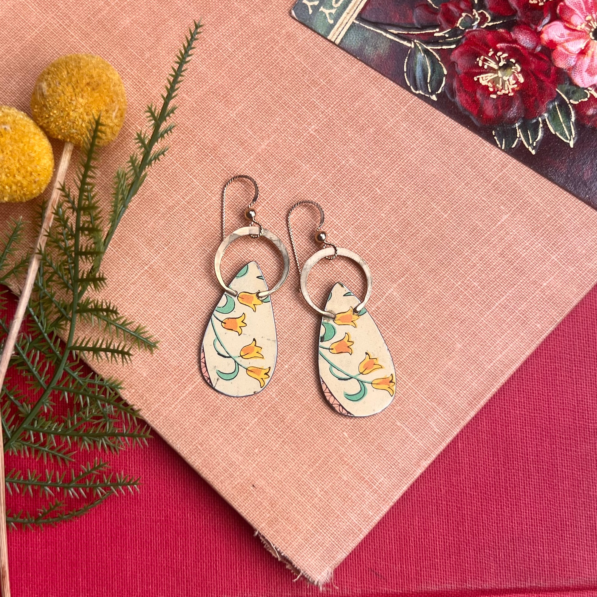 Floro, Medium Halo Teardrop Earrings 2