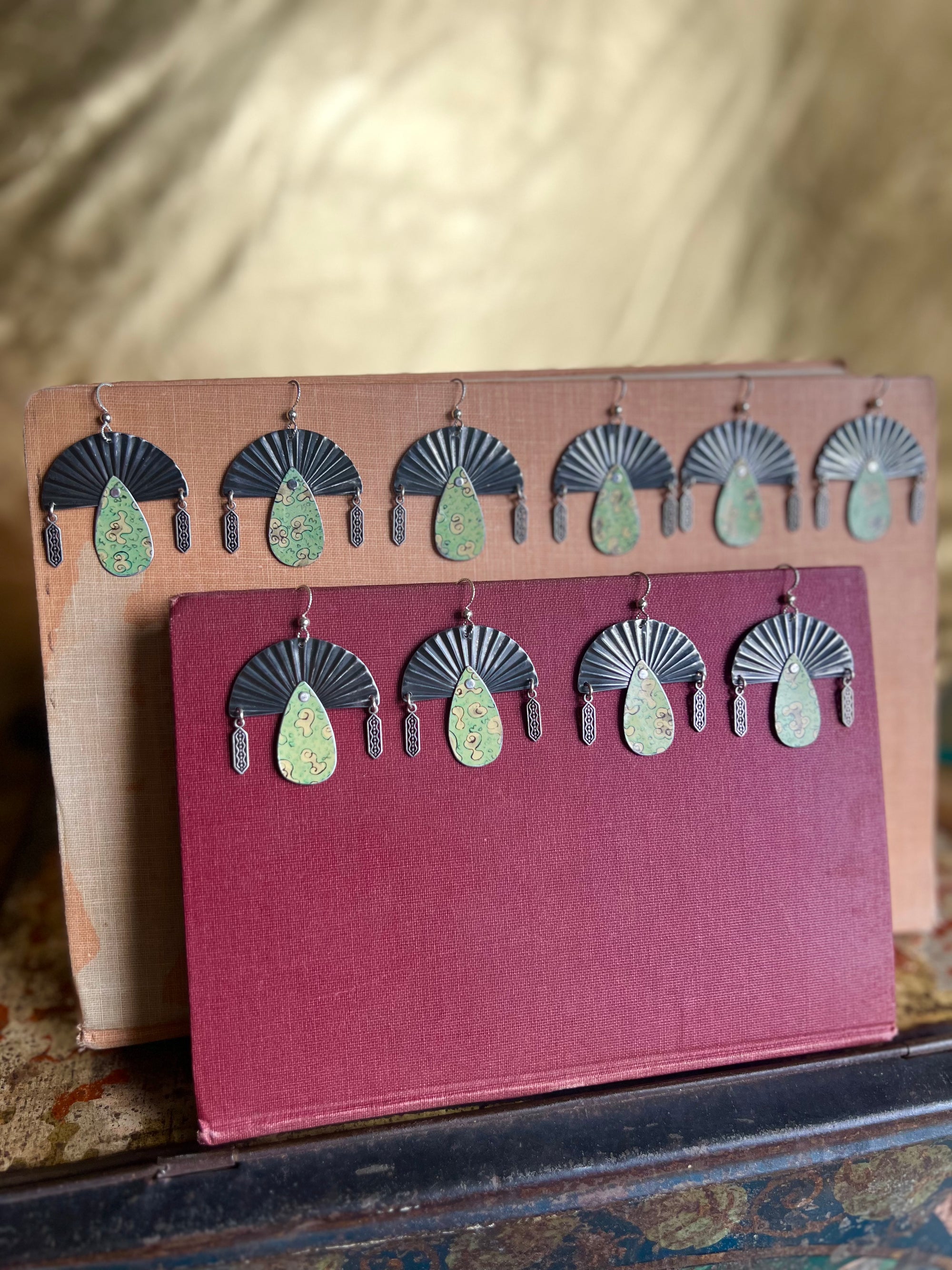 Grace Earrings, Minty Sky