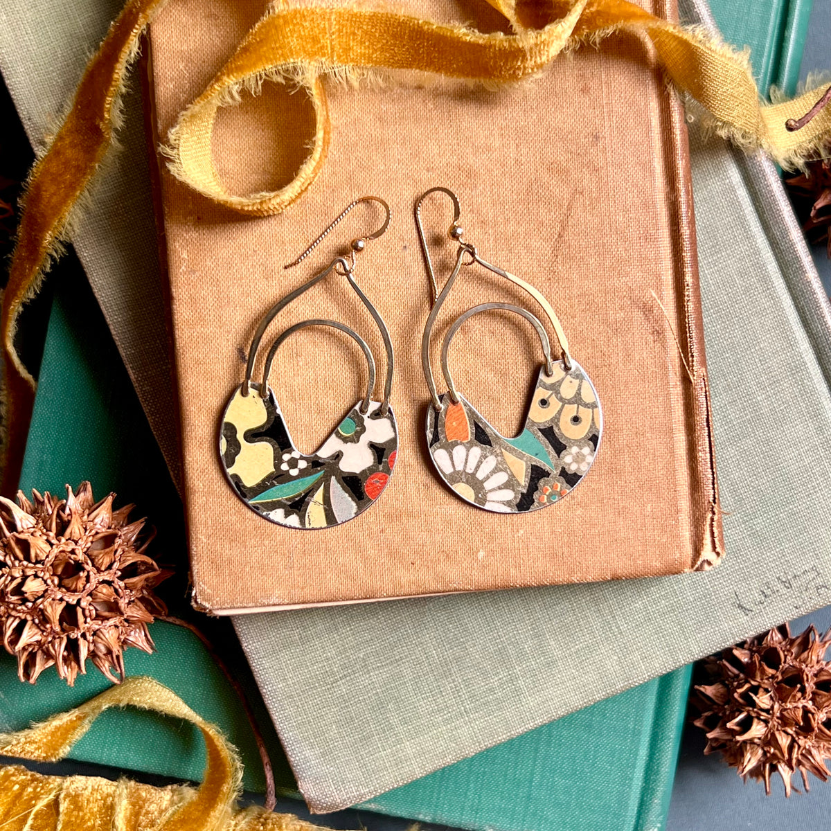 Recipe Box Passage Earrings ---