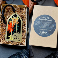 Jack O' Lantern Window Ornament, Pink MCM Maple