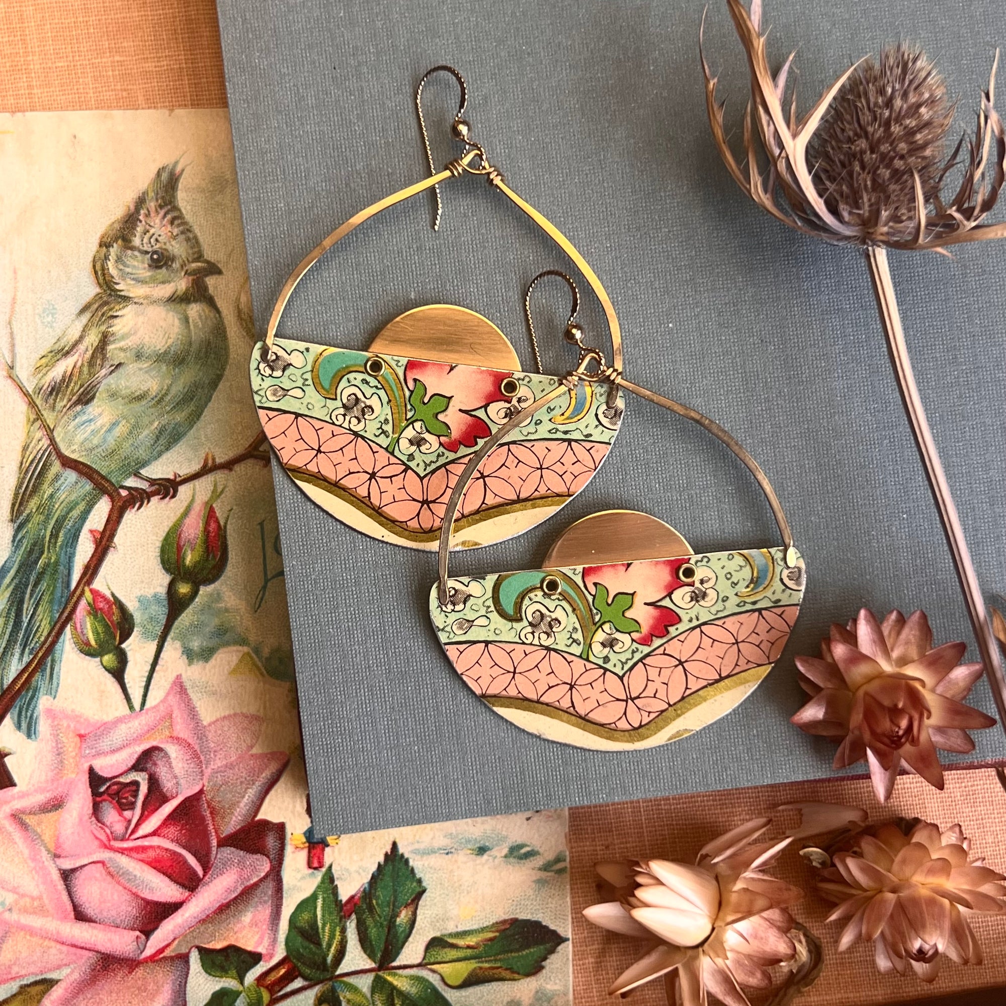 Minty Blush, Sunrise Big Mama Earrings