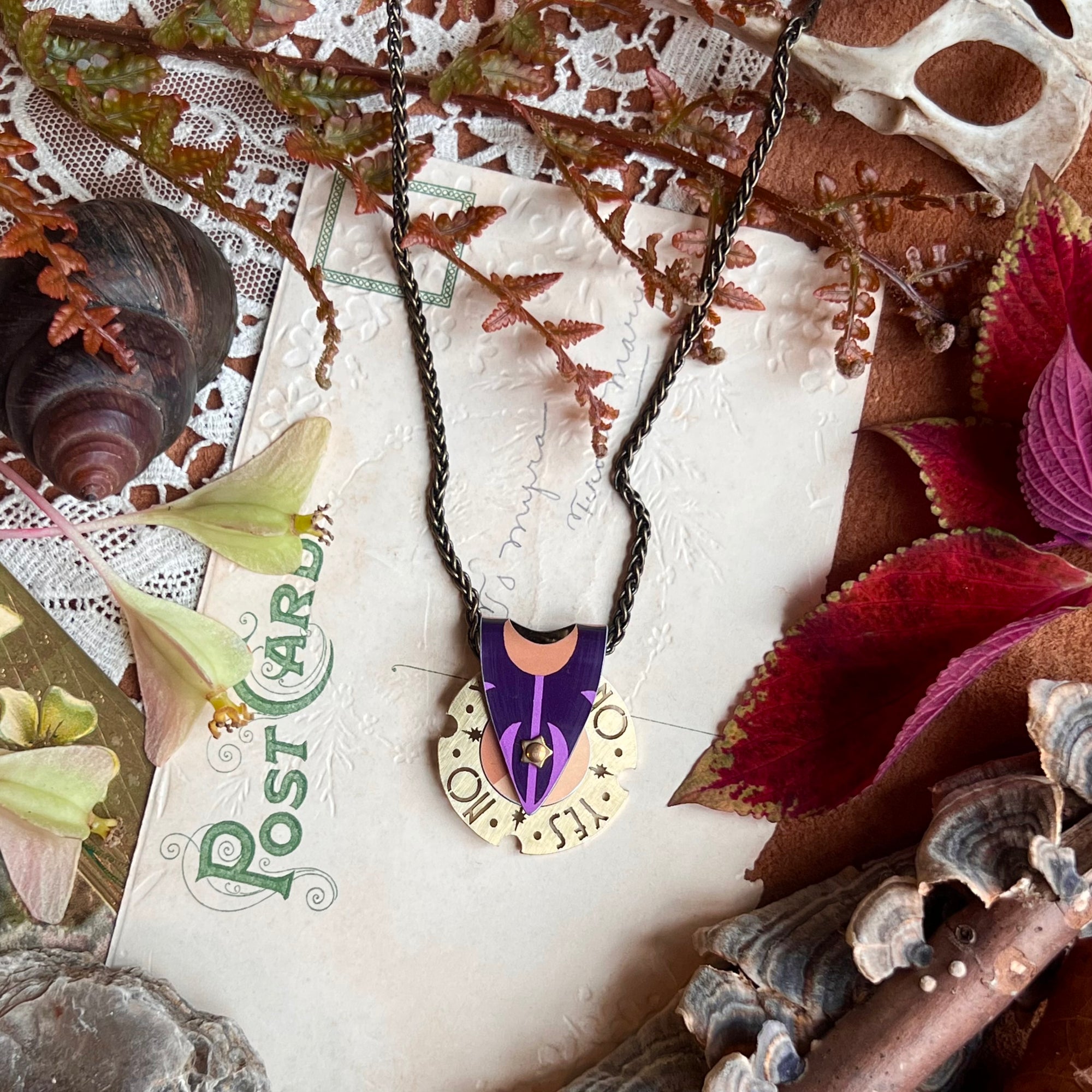 Fortune Teller Necklace, Moon Flower