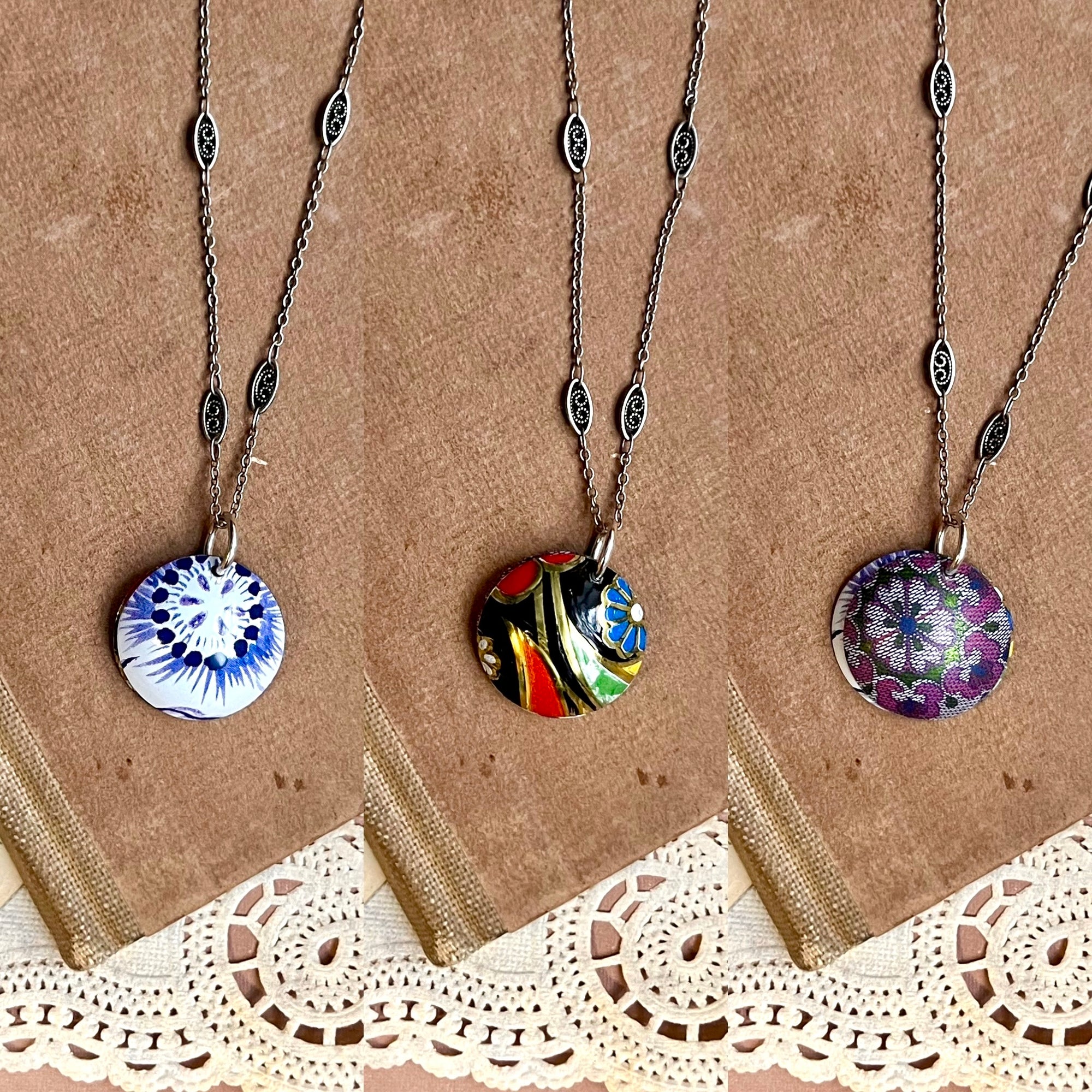 Taking Turns Necklace, Antiqued Silver 1