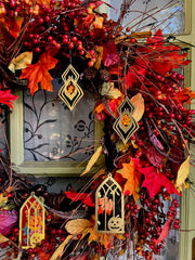 Jack O' Lantern Window Ornament, MCM Maple