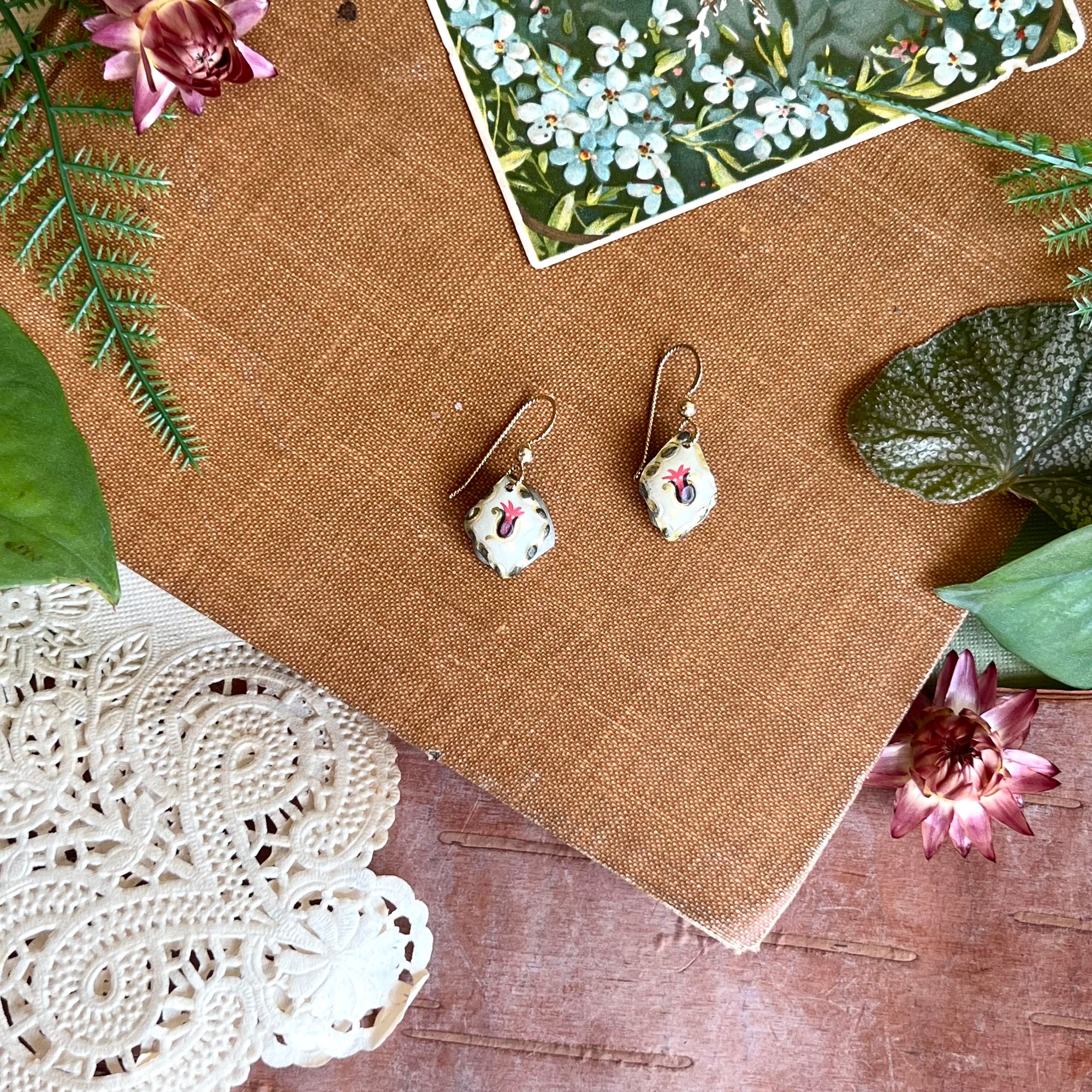 Teeny Tiny Diamond Paisley Earrings
