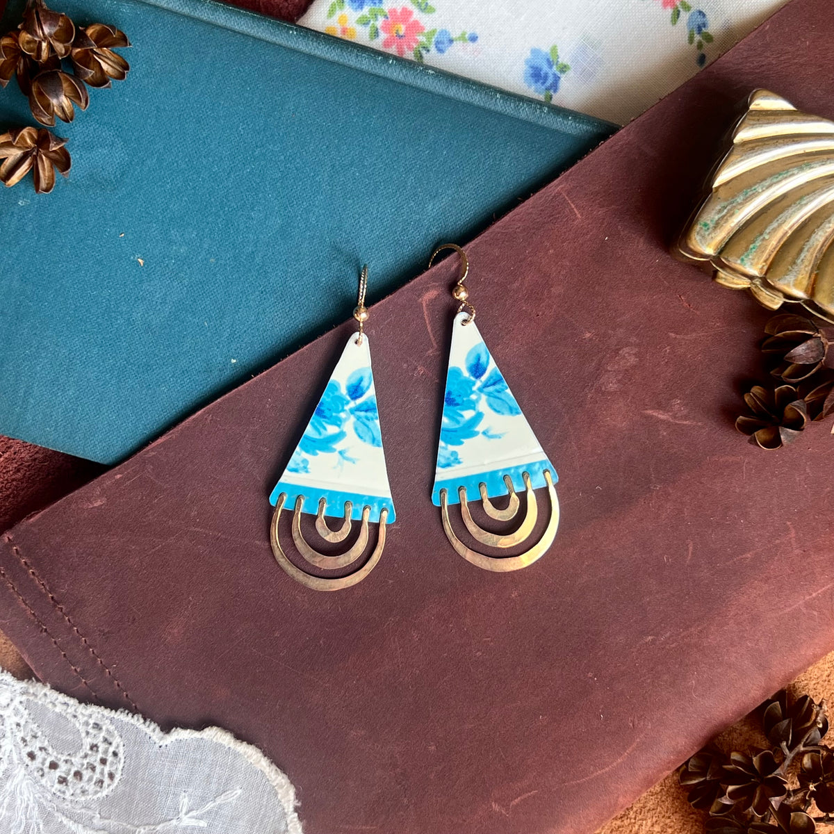 Azure Long Drape Earrings 2