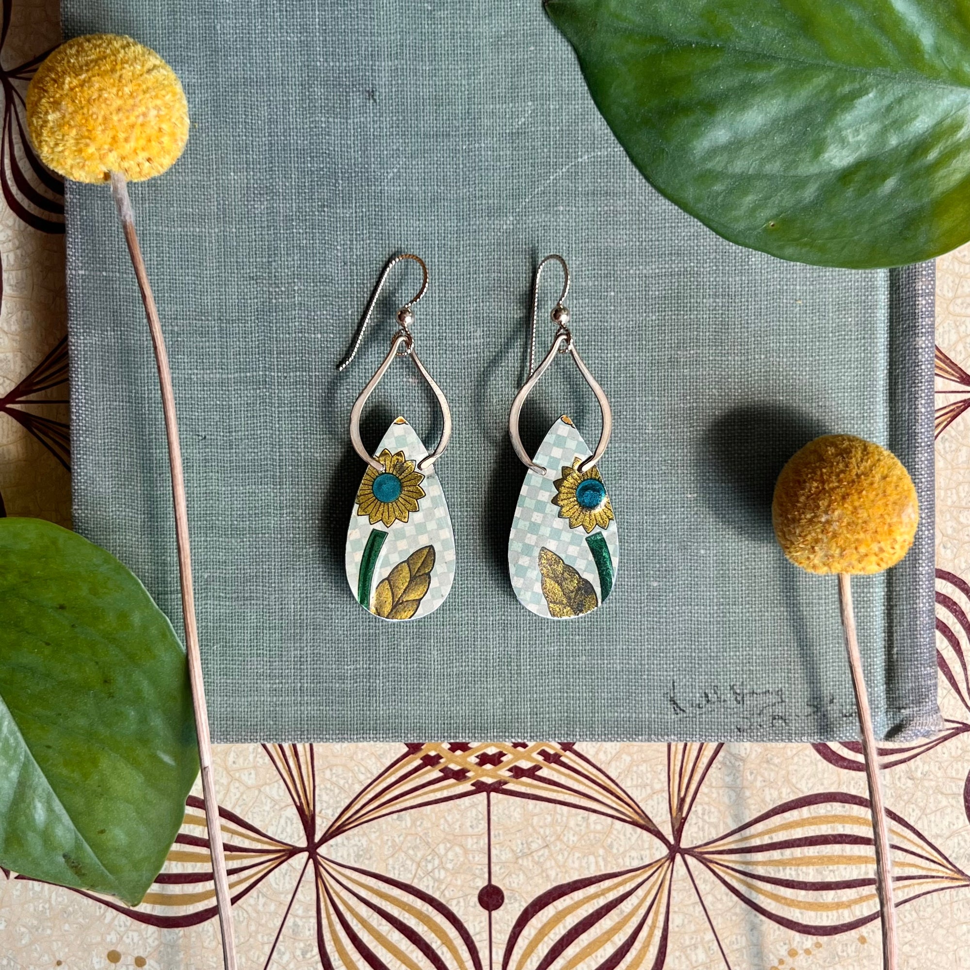 Sixties Metallic, Dollop Teardrop Earrings, Large