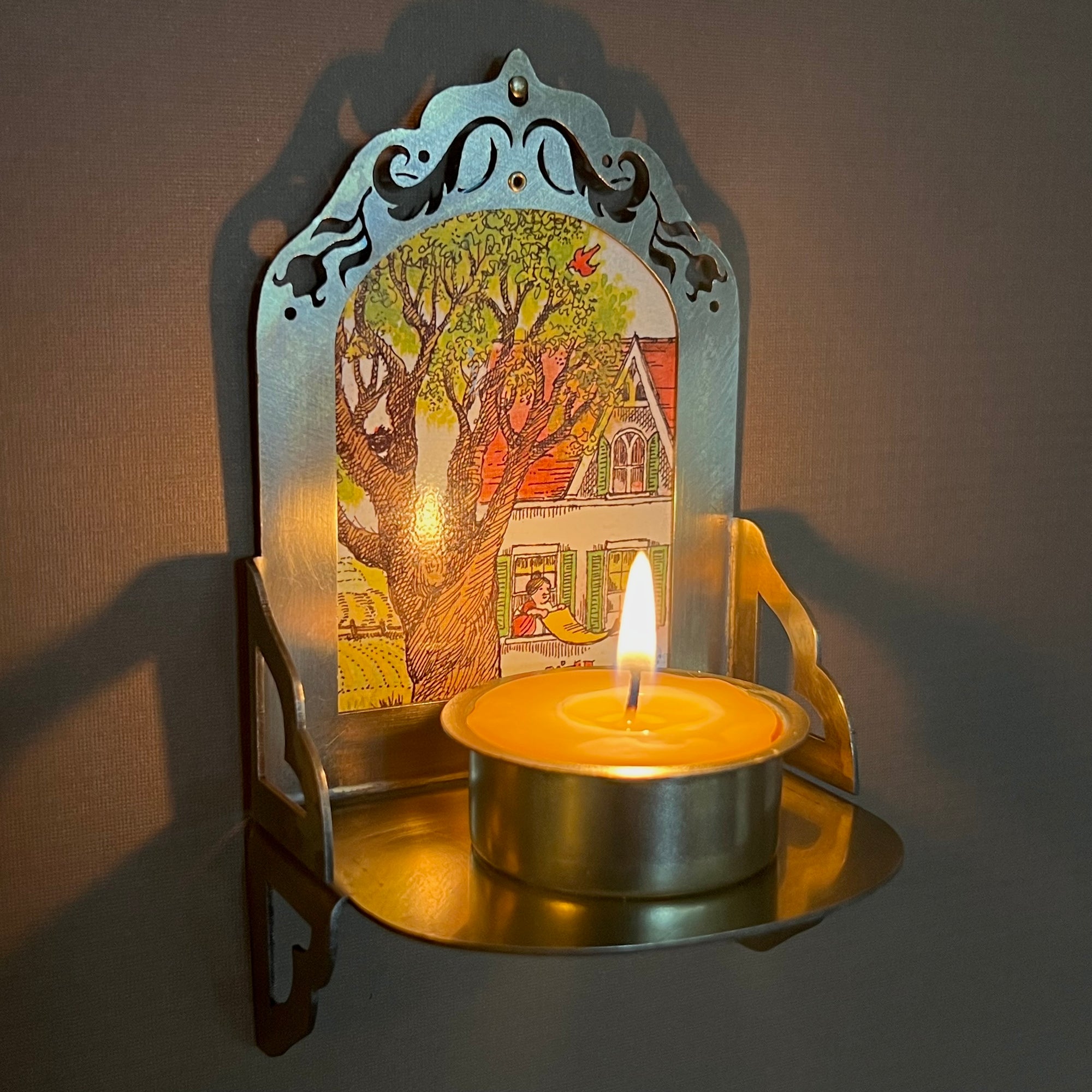 Petite Altar, Springtime Home, Rustic Antiqued Brass