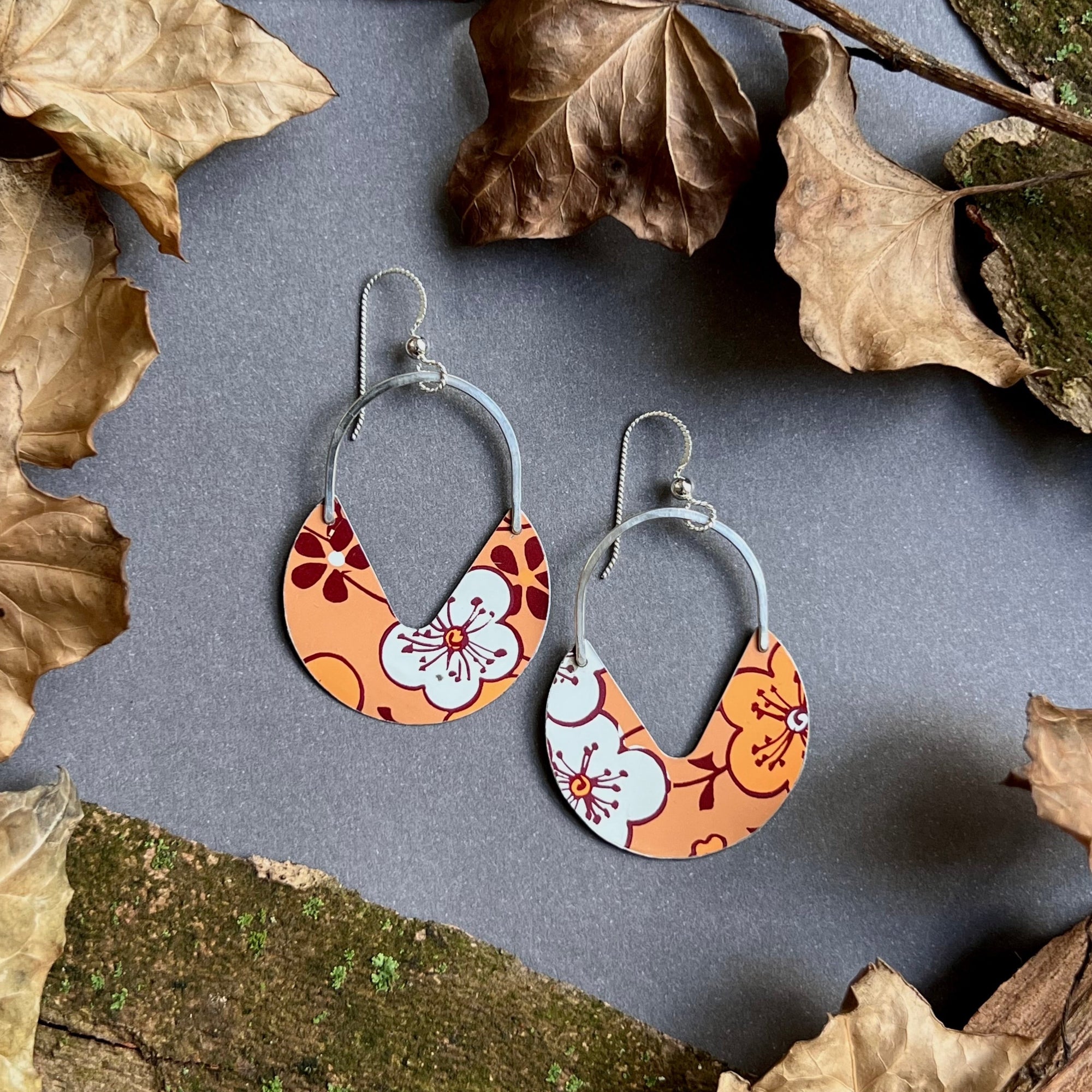 Persimmon, Keyhole Earrings