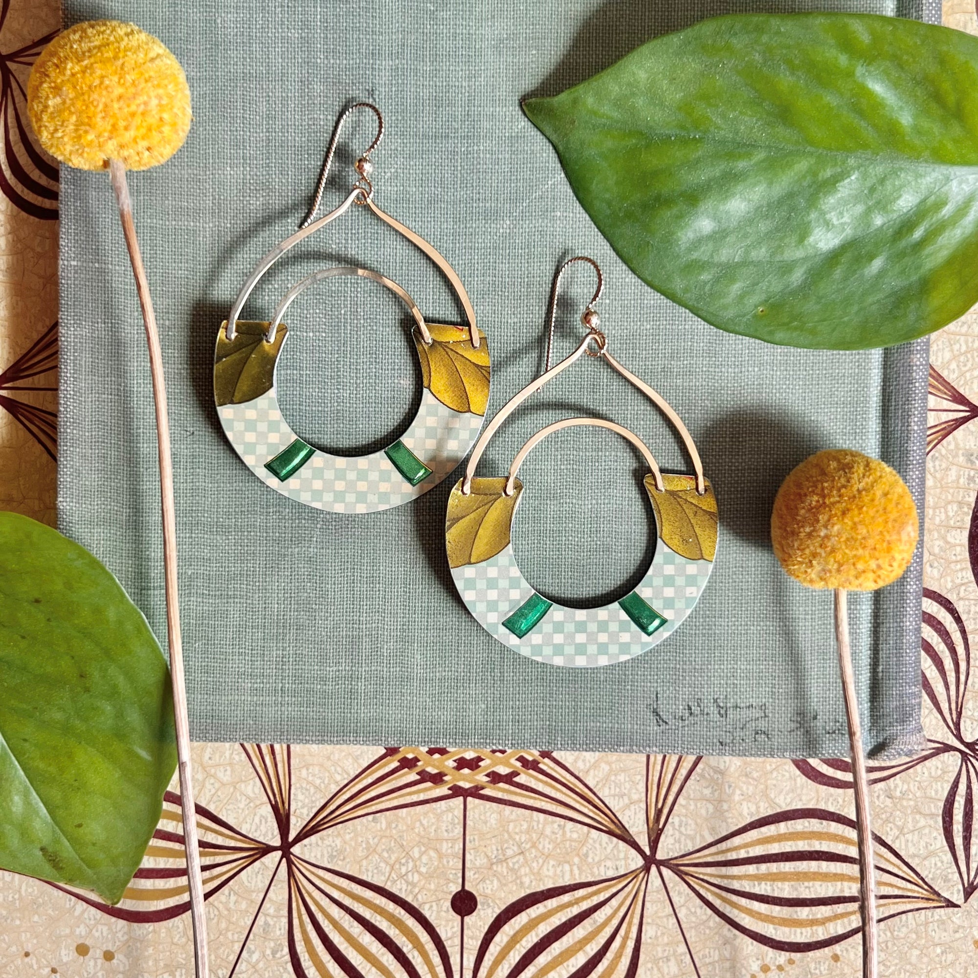 Sixties Metallic, Double Swing Earrings 2