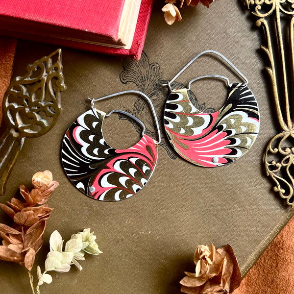 Marbled Swerve Hoop Earrings, Large