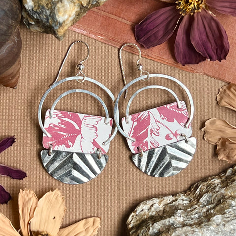 Compass Earrings, Mauve