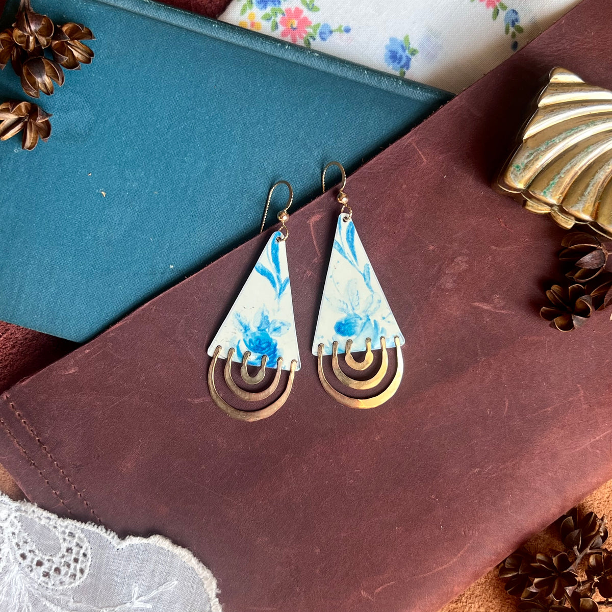 Azure Long Drape Earrings 1