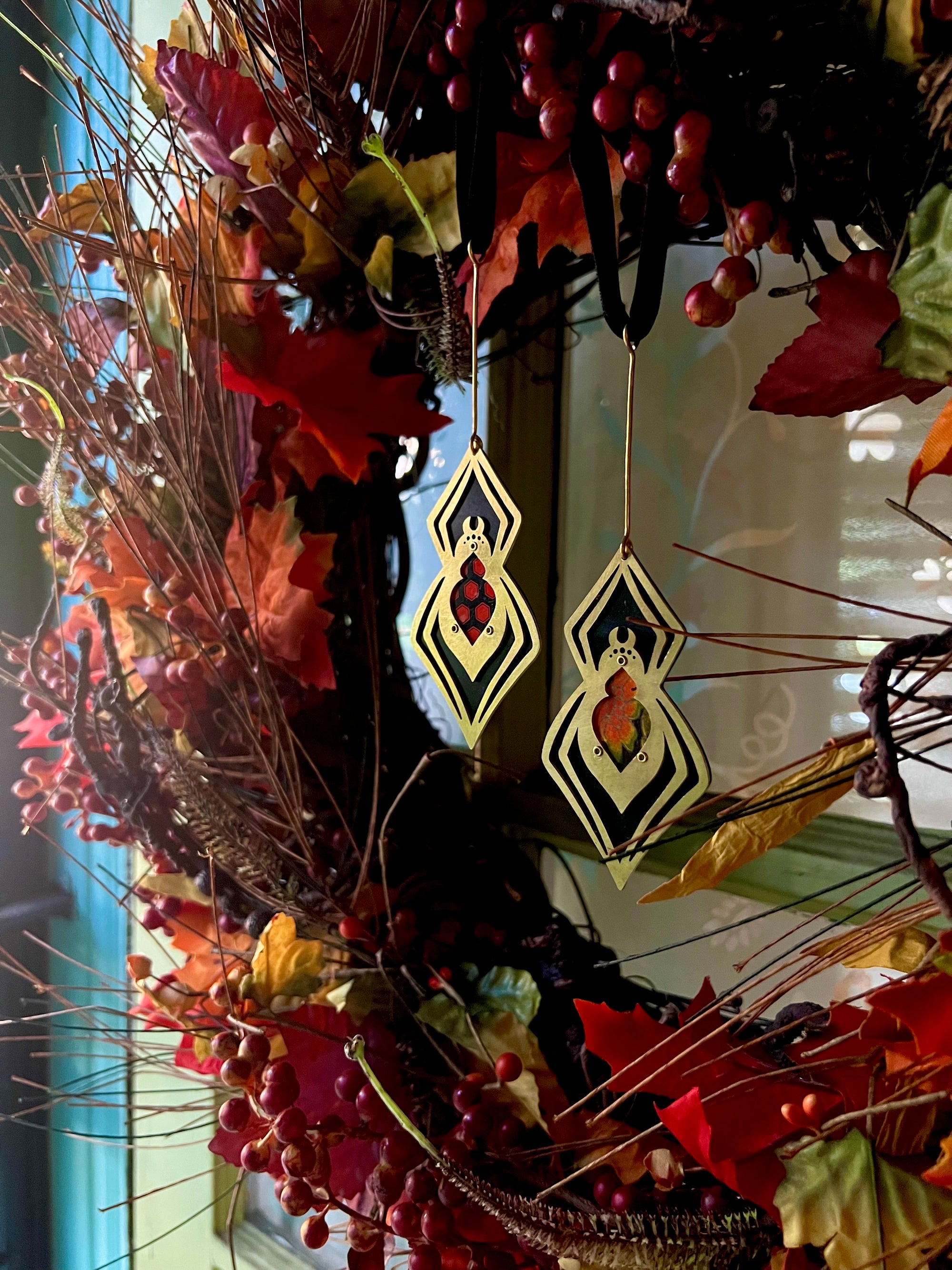 Spider Ornament, Autumn Flame