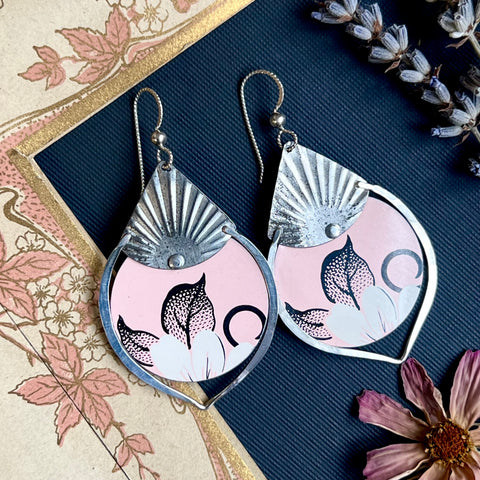Confection Earrings, Pink Floral
