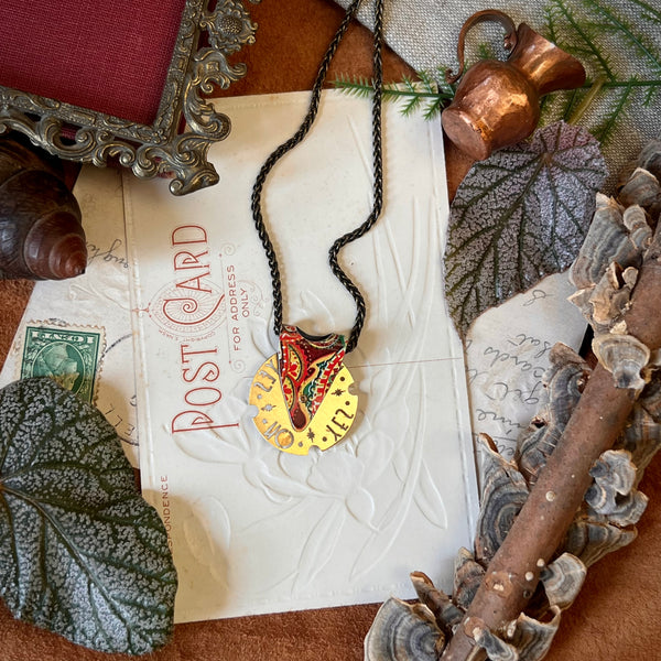 Fortune Teller Necklace, Autumn Paisley---