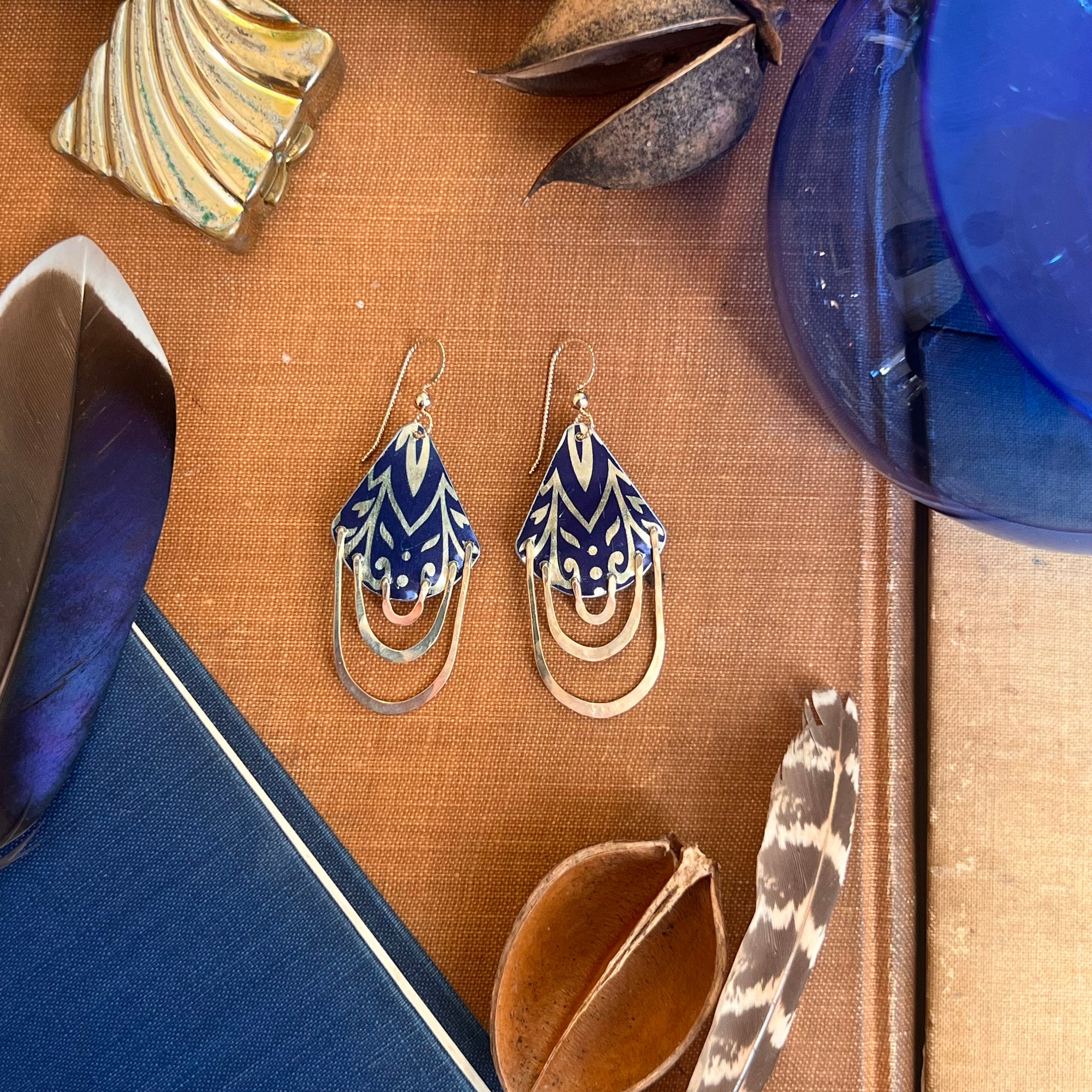 Blue Ember, Curtain Call Earrings