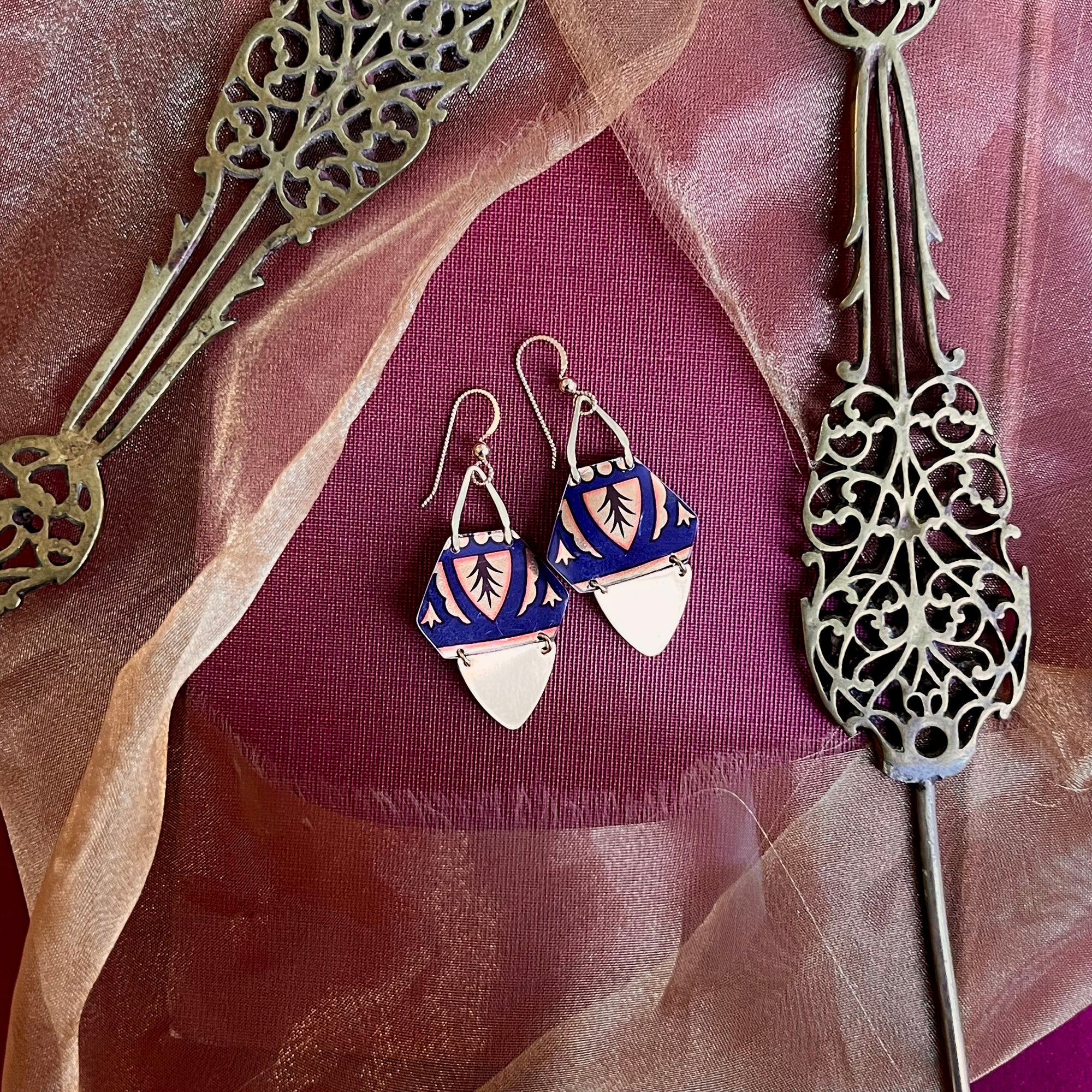 Twilight Diamond Temple Earrings