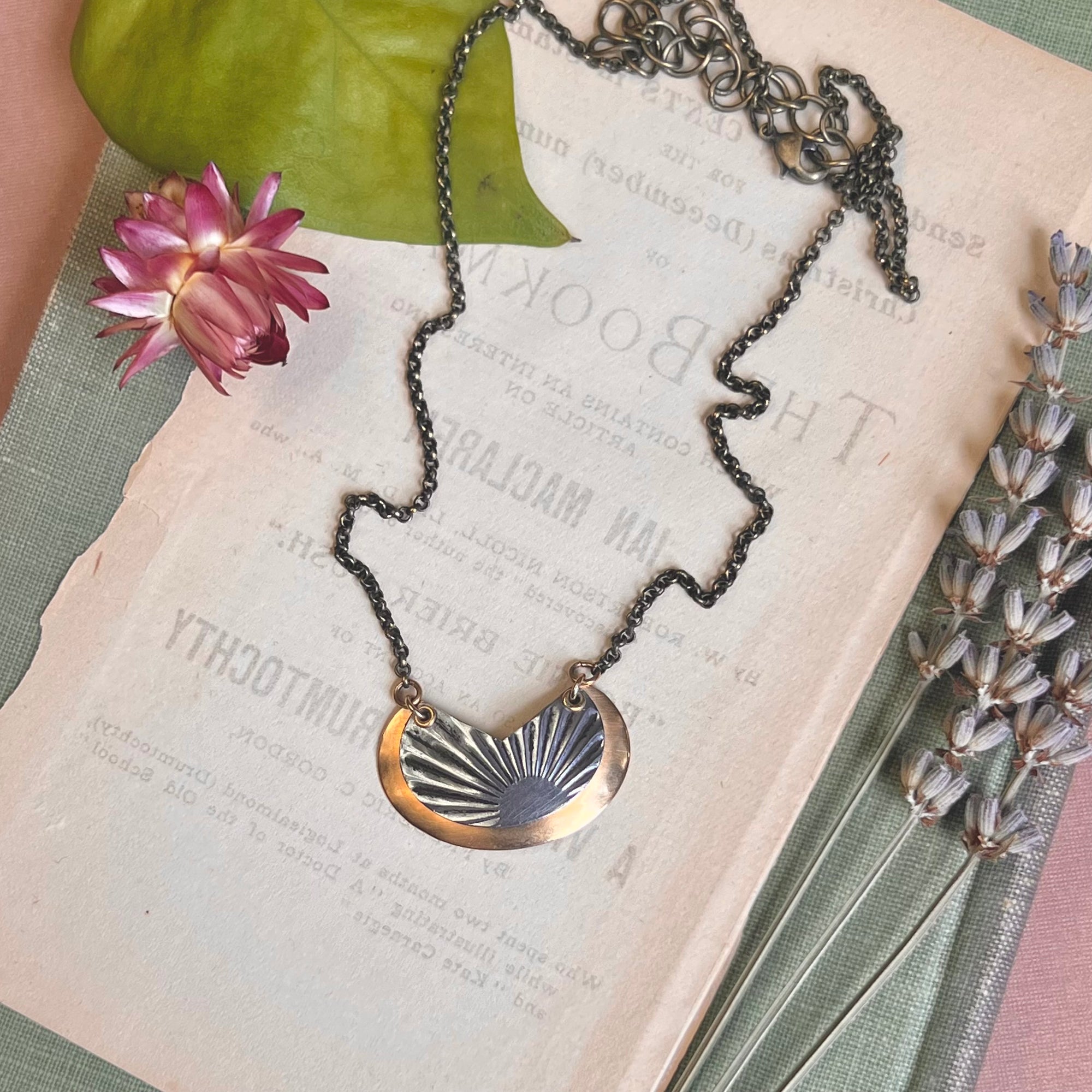 Demilune Necklace, Silver Deco