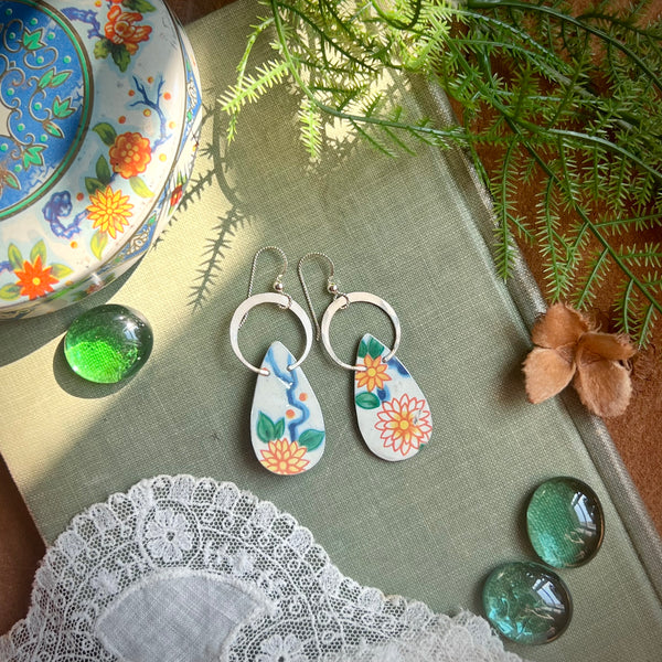 Flower Child Halo Teardrop Earrings ---