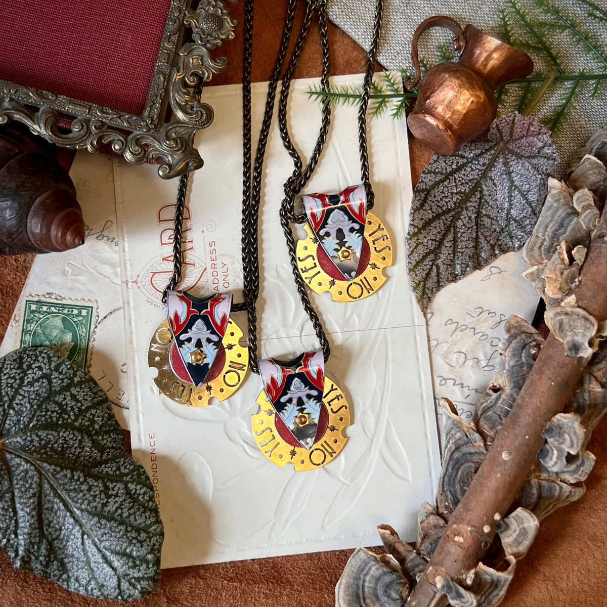 Fortune Teller Necklace, Jeweltone---